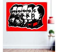 通用 Marx, Engels, Lenin, Stalin, Mao Communist Leader Poster CCCP USSR Wallpaper The Greatest Soviet Propaganda Banners Flags Mural 96x144 CM (38X57 inches)