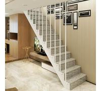 MARXAN Stair Railing Post - Transitional Handrails Decor for Loft Steps, L-Shaped Ceiling Wall Mounted Non-Slip Grab Bar, White Wrought Iron Baluster Column(4.1ft/125cm)