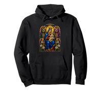 Mary And Child Jesus Angels Medieval Catholic Icon Artwork Pullover Hoodie