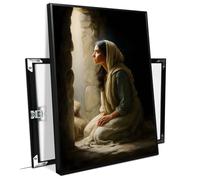 Mary at the Empty Tomb Resurrection Morning Light Christian Wall Art Biblical Painting He Is Risen Poster Jesus Miracle Wall Decor LDS Home Decor house accessories 12x18in-Black-Metal-Framed