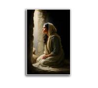 Mary at the Empty Tomb Resurrection Morning Light Christian Wall Art Biblical Painting He Is Risen Poster Jesus Miracle Wall Decor LDS Home Decor house accessories 20x30in-Unframed