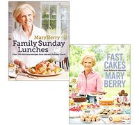 Mary Berry's Family Sunday Lunches & Fast Cakes Easy Bakes In Minutes By Mary Berry 2 Books Collection Set
