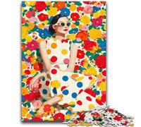 Mary Blair-style Woman Jigsaw Puzzles for Adults Teenagers Jigsaws Puzzle,Stress Reliever Difficult Challenge Suitable for Desktop Decoration (50x75cm)