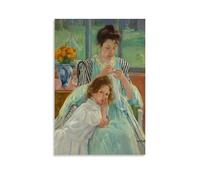 Mary Cassatt Canvas Prints - Young Mother Sewing Wall Art Canvas Prints Hanging Picture Home Decors Idea 12x18inch(30x45cm)