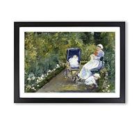 Mary Cassatt Children in The Garden Framed Print | A2 Black Framed Wall Art | Ready to Hang | Modern Floral Picture | Living Room Bedroom Lounge Office
