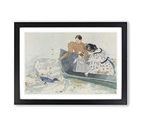 Mary Cassatt Feeding The Ducks Framed Print | A2 Black Framed Wall Art | Ready to Hang | Modern Animal Picture | Living Room Bedroom Lounge Office