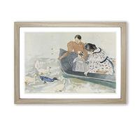 Mary Cassatt Feeding The Ducks Framed Print | A2 Oak Framed Wall Art | Ready to Hang | Modern Animal Picture | Living Room Bedroom Lounge Office