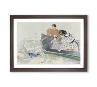 Mary Cassatt Feeding The Ducks Framed Print | A2 Walnut Framed Wall Art | Ready to Hang | Modern Animal Picture | Living Room Bedroom Lounge Office