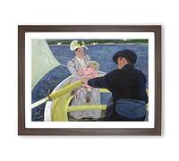 Mary Cassatt The Boating Party Classic Painting Framed Print | A2 Walnut Framed Wall Art | Ready to Hang | Classic Historical Picture | Living Room Bedroom Lounge Office