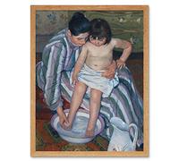 Mary Cassatt The Childs Bath Art Print Framed Poster Wall Decor 12x16 inch