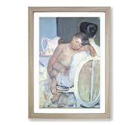 Mary Cassatt Woman with Child in her Arms Framed Print | A2 Oak Framed Wall Art | Ready to Hang | Modern Nature Picture | Living Room Bedroom Lounge Office