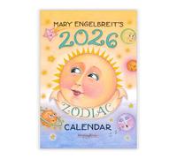 Mary Engelbreit 2026 Zodiac Desk Calendar - 12-Month Zodiac Sign Illustrations, Desk Standee with Notes Section & Gold Wire-O Binding