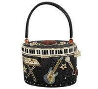 Mary Frances Jam Session Top Handle Handbag - Hand Beaded Guitar and Piano Novelty Purse, Designer Evening Bag, Womens Statement Handbag with Magnetic Closure and Interior Pocket