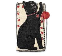 Mary Frances Purr-Suit Beaded Black Cat Crossbody Cell Phone Bag Clutch Novelty Purse with Removable Chain Strap, Multicolor
