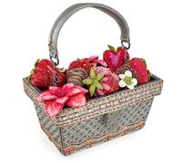 Mary Frances Women's Berry Beautiful Beaded Handbag Strawberry Basket Top Handle Bag, Multicolor, 7.75 x 5 x 4 Inches, Multicolor, 7.75 x 5 x 4 Inches