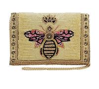 MARY FRANCES Women's Buzzed Crossbody Clutch Handbag, Gold, One Size