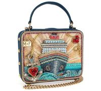 MARY FRANCES Women's Full Steam Ahead Beaded Cruise Ship Top Handle Novelty Handbag, Blue, One Size