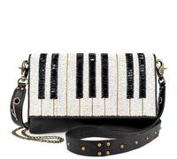 Mary Frances Women's Keynote Crossbody Handbag, Black and White, One Size