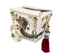 MARY FRANCES Women's Noble Dragon Top Handle Take Out Container Shoulder Handbag, Multi, Multicoloured