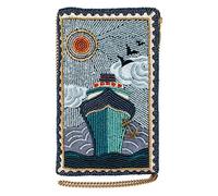MARY FRANCES Women's On Board Beaded Crossbody Cell Phone Bag Clutch with Adjustable Strap Handbag, Multi, One Size