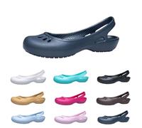 Mary Jane Clogs for Women,Slingback Clogs for Women with Non-Slip Sole Closed Toe Cutout Breathable Flat Sandals Lightweight Soft Comfortable Cushion Summer Shoes for Nurse Garden Beach Home Navy
