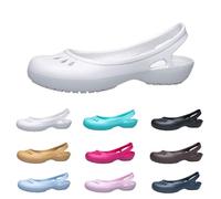 Mary Jane Clogs for Women,Slingback Clogs for Women with Non-Slip Sole Closed Toe Cutout Breathable Flat Sandals Lightweight Soft Comfortable Cushion Summer Shoes for Nurse Garden Beach Home White