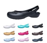 Mary Jane Clogs For Women,Slingback Clogs For Women With Non-Slip Sole Closed Toe Cutout Breathable Flat Sandals Lightweight Soft Comfortable Cushion Summer Shoes For Nurse Garden Beach Home