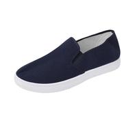 Mary Jane Low Women's Slip On Elegant Canvas Trainers, Dark Blue, 5 UK