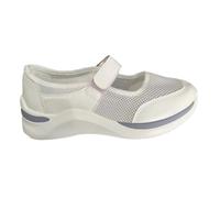 Mary Jane Shoes for Women Arch Support Running Walking Breathable Slip-on Casual Wedge Gym for Workout Shoes Trainers Adjustable Wide Fit Sneaker Sport (White, 40)