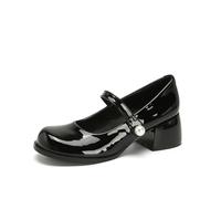 Mary Jane Shoes for Women Comfortable Vintage Pearls Smart Party Dresses Wedding Shoes Flats Gentle Lightweight Slip Resistant Dinner Court Pumps Black 5.5