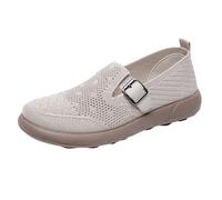 Mary Jane Shoes for Women Ladies Navy Loafers Shoes for Women Casual Summer New Hundred Casual One Foot Stirrup Net Soft Bottom Comfortable Round Head Mens Canvas (White,38)