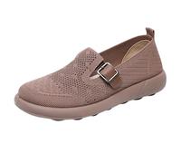 Mary Jane Shoes for Women Ladies Navy Loafers Shoes for Women Casual Summer New Hundred Casual One Foot Stirrup Net Soft Bottom Comfortable Round Head Mens Canvas (Coffee,41)
