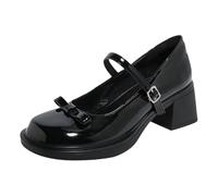 Mary Jane Shoes for Women,Penny Loafers for Women,Business Formal Loafers,Cute Platform Mary Jane,Round Toe,Shallow Mouth,Non-Slip Sole,Simple Design,for Work Office,Daily Black