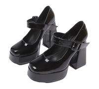 Mary Jane Shoes for Women,Penny Loafers for Women,Mary Jane Shoes Wide Fit,Business Formal Loafers,Buckle Strap,Simple Design,Round Toe,Shallow Mouth,Heels,for Prom,Daily