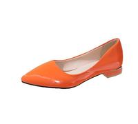 Mary Jane Shoes Women's Flat Ballet Flats Flat Shoes Women's Leather Shoes Sandals Elegant Ballerina with Straps Flat Outdoor Shoes Lightweight Walking Shoes Non-Slip Summer Shoes, orange, 7 UK
