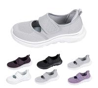 Mary Jane Shoes Women's Flat Walking Shoes Wide Toe Diabetic Shoes | Slip-on trainers, comfortable health shoes for seniors, mesh sports shoes, lightweight, breathable walking shoes for leisure