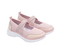 Mary Jane Slip on Sneakers for Women Ladies with Elastic Cross Strap Size 4 Walking Flats Comfortable Breathable Dressy Washable Casual Nurse Shoe with Arch Support Casual Stylish Pink Footwear