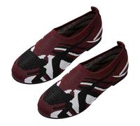Mary Jane Trainers for Women Black Shoes Women Casual Shoes 5 Fly Weave Lightweight Casual Sneakers Breathable Comfortable Trainers (Red,4.5)