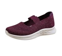 Mary Jane Trainers Women Chunky Flats Extra Wide Fit Slip On Walking Trainers Breathable Mesh Trainer Non Slip Orthopedic Sports Shoes Lightweight Comfortable Casual Shoes Work Office Hot Pink
