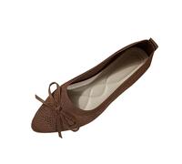 Mary Jane Women's Flat Shoes - Comfortable Summer Shoes without Laces, brown, 8 UK