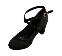 Mary Jane Women's Traditional Shoes with Heel Elegant and Comfortable, black, 6 UK