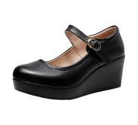 Mary Janes,Chunky Platform Mary Janes Shoes,Women's Chunky Platform Mary Janed Shoes,Platforms Shoe Wedge Heels,Buckle Strap,Round Toe,Dressy,for Women Dressy and Work