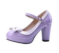 Mary Janess Shoes for Women Heels,Block Heels Mary Janess,with Buckle On The Side,Lightweight and Flexible,Suitable for Daily,Wedding,Leisure,Office,Nightclub Purple