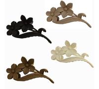 MARY LAVENDER Big Claw Clips Flower Shape for Women and Girls, Non Slip Strong Hold Hair Clips for Thick Hair, 4 Neutral Colors