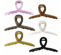 MARY LAVENDER Hair Clip, 4.33 Inch Big Claw Clips for Women and Girls, Non Slip Strong Hold Tortoise Banana Hair Clips for Thick Hair, 6 Colors (Curly-haired women, retro style enthusiasts)