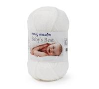 Mary Maxim Baby’s Best White Sparkle Yarn for Crocheting and Knitting, Lightweight Size 2 Yarn for Baby Blankets, Afghans and Clothing, Soft Acrylic Nylon Blend, 171 Yards