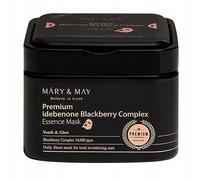 Mary&May Premium Idebenone Blackberry Complex Essence Mask - Quick Dispenser Type Anti Aging Korean Face Mask Sheet - Vitamin C, Panthenol, and Ceramide for Moisturizing and Radiant Skin, 20 Sheets