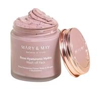 Mary&May Vegan Rose Hyaluronic Hydra Wash Off Mask - Cream Caly Mask for Moisturizing, Pore Purifying, Skin Softening - Korean Skincare, 4.23oz.