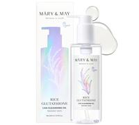 Mary&May Rice Glutathione LHA Cleansing Oil - Deep Pore Cleansing, Blackhead & Whitehead Removal - Korean Makeup Remover with Rice Bran Oil, Gentle Exfoliation, Clean Beauty, 200ml