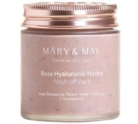 Mary&May Vegan Rose Hyaluronic Hydra Wash Off Mask - Cream Caly Mask for Moisturizing, Pore Purifying, Skin Softening - Korean Skincare, 4.23oz.